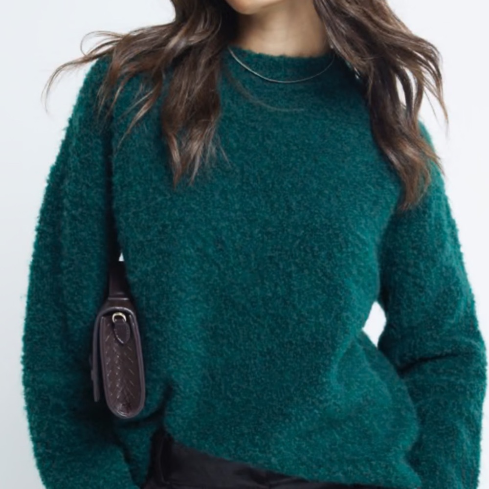 Ann Taylor Cozy Women’s‎ Crewneck Green Sweater Size S